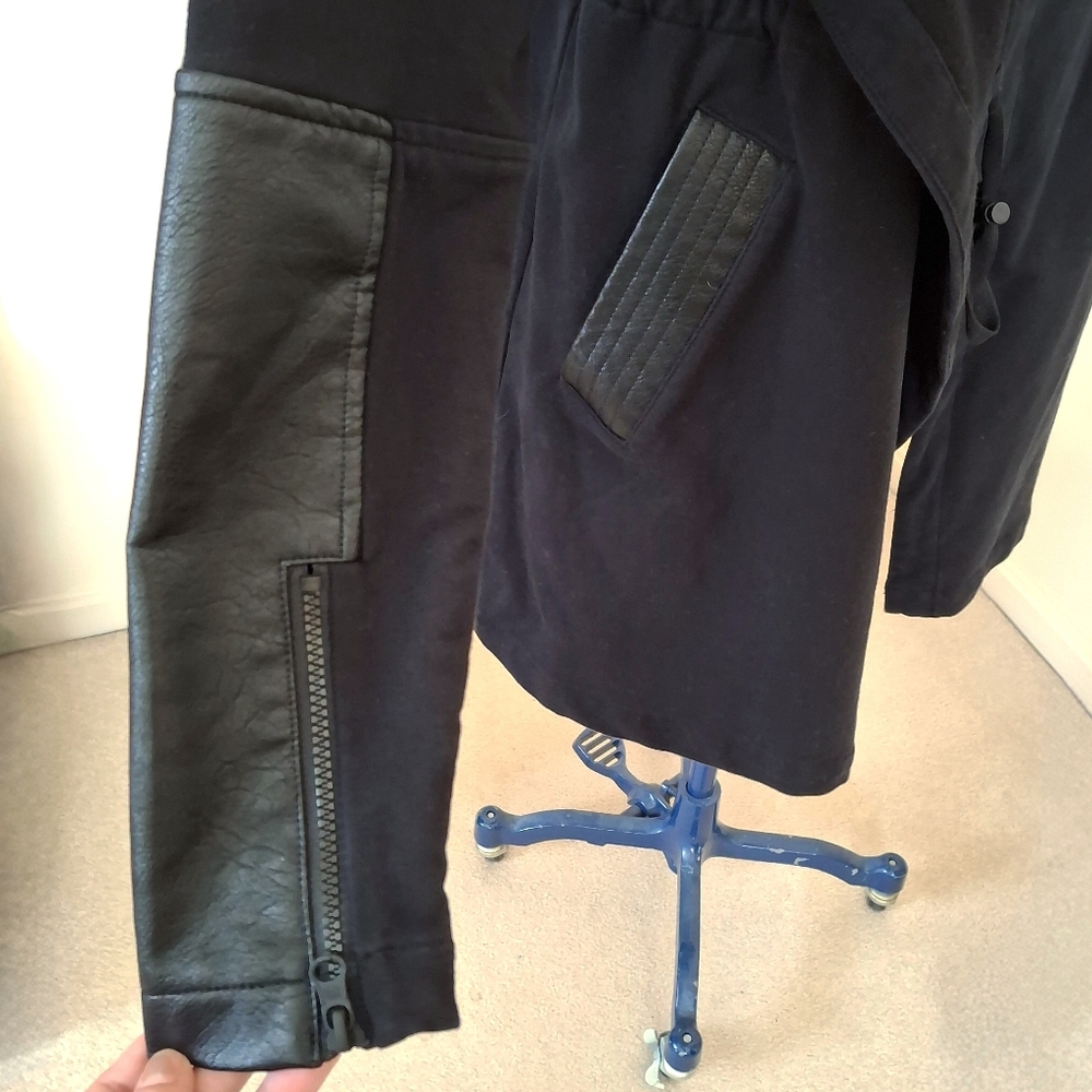 Blanc Noir Black Traveler Hooded Wrap Jacket Size L - Picture 7 of 10
